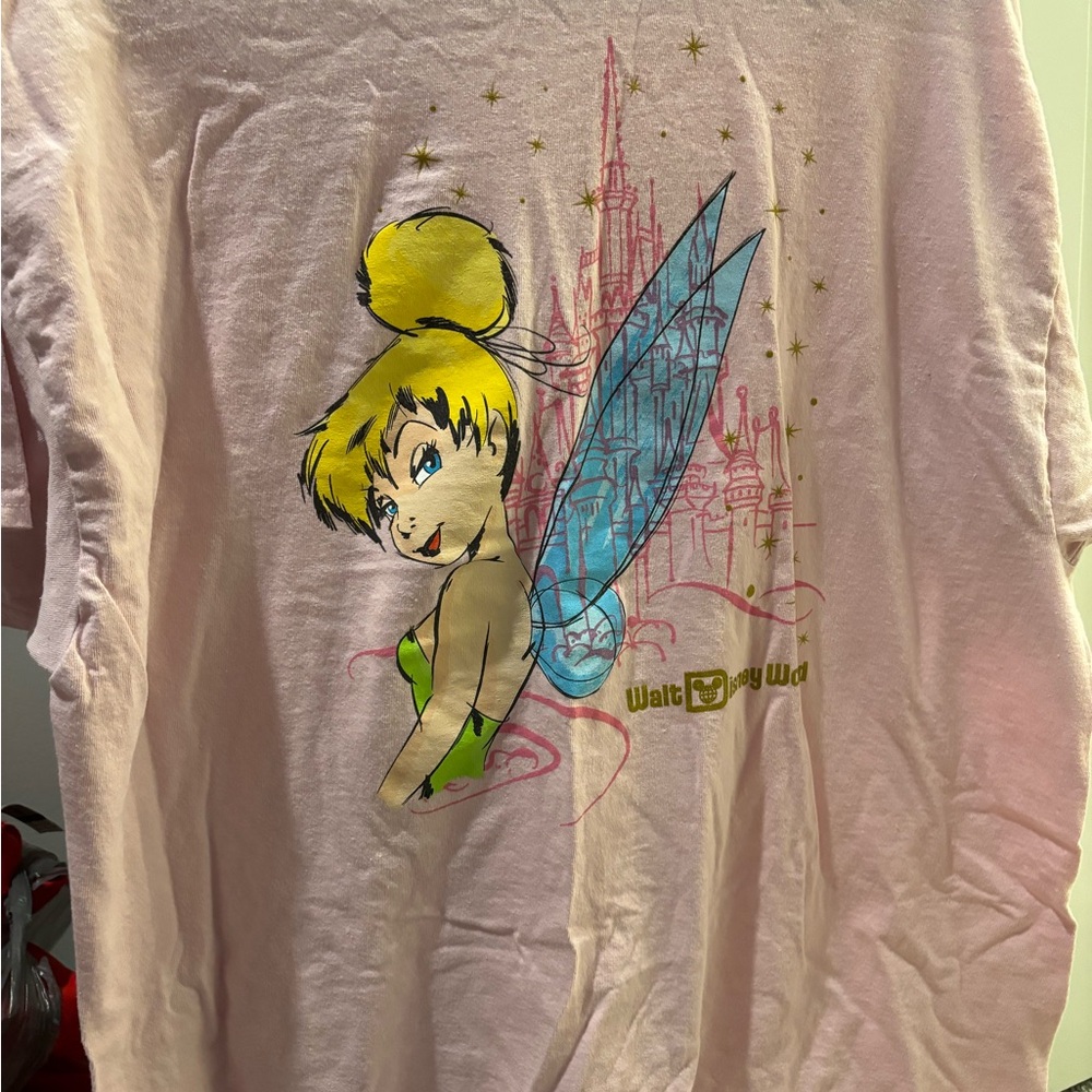 Disney Tinkerbell Pink Tee with Blue Wings